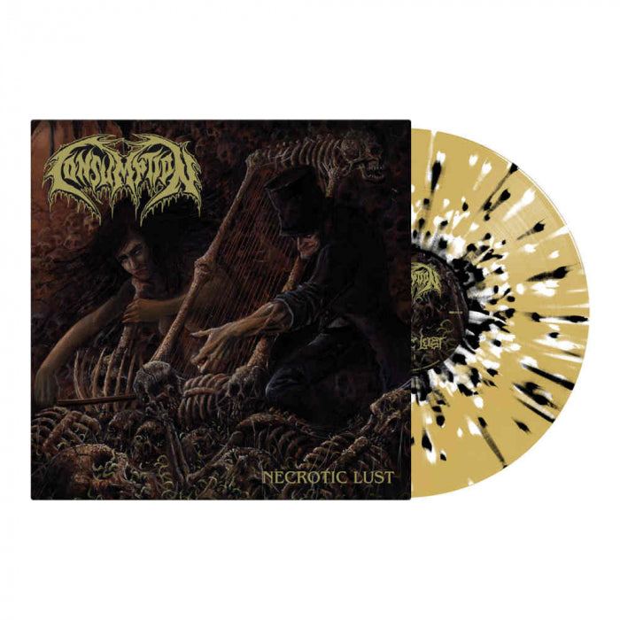 CONSUMPTION - Necrotic Lust / Limited Edition Beer White Black Splatter Vinyl LP