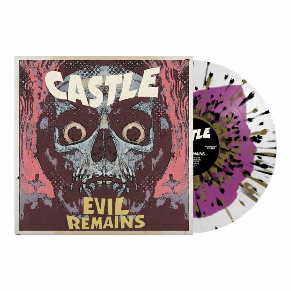 CASTLE - Evil Remains / Purple Milky Clear Color in Color with Gold Black Splatter Vinyl LP